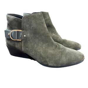 Naked Feet Alcor Militage Womens Suede Leather Ankle Booties Boots Shoes sz 7 M